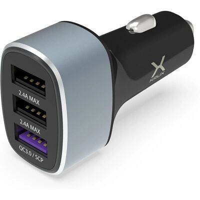 Caricatore auto Krux 3x USB QC 3.0 - Adattatore auto Caricatore auto Krux 3x USB QC 3.0 - Adattatore auto