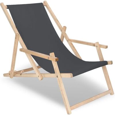 Chaise de plage en bois Springos - Réglable, Pliable, Élégante - Publicité Chaise de plage en bois Springos - Réglable, Pliable, Élégante - Publicité