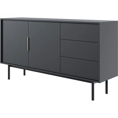 Buffet noir Selsey avec 3 tiroirs - Mobilier de rangement moderne - Publicité Buffet noir Selsey avec 3 tiroirs - Mobilier de rangement moderne - Publicité