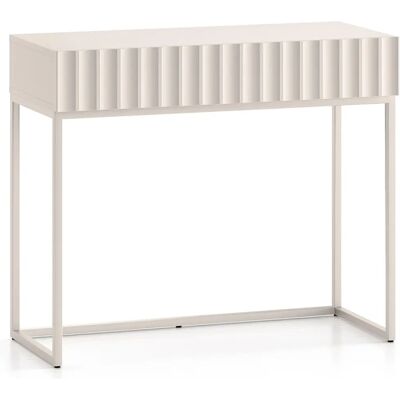 Coiffeuse Selsey Beige Clair - 91cm - Façades Canellées - Meubles Chambre - Publicité Coiffeuse Selsey Beige Clair - 91cm - Façades Canellées - Meubles Chambre - Publicité