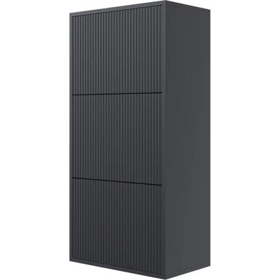 SELSEY Veldio Wandmontiertes Schuhschrank - Schwarz - 50x30x125 cm SELSEY Veldio Wandmontiertes Schuhschrank - Schwarz - 50x30x125 cm