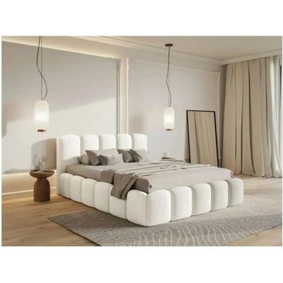 CLOUDY II Bed met hoofdbord - 160x200cm - Crème Bouclé CLOUDY II Bed met hoofdbord - 160x200cm - Crème Bouclé