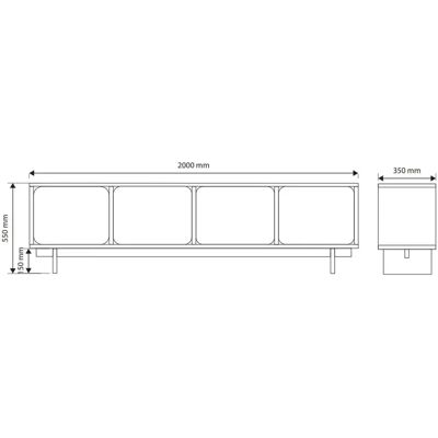 Höffner Lowboard - 200cm Gris - Lowboard - Publicité Höffner Lowboard - 200cm Gris - Lowboard - Publicité