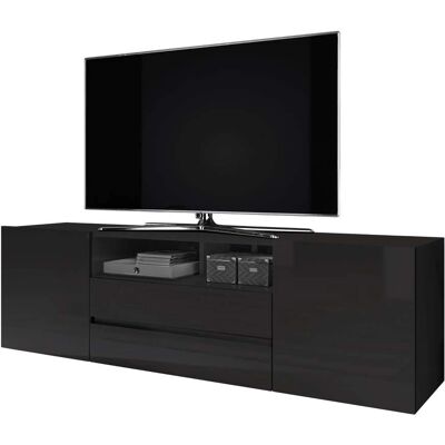 Selsey Bros - Mueble de TV Moderno con Almacenamiento - Negro Selsey Bros - Mueble de TV Moderno con Almacenamiento - Negro