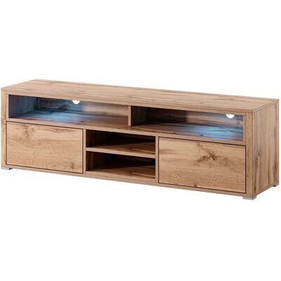 Selsey Mario - Meuble TV Moderne avec LED - 137cm - Chêne Wotan - Publicité Selsey Mario - Meuble TV Moderne avec LED - 137cm - Chêne Wotan - Publicité