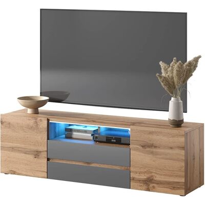 Mueble de TV Modern Selsey Bros con LED - TV, Almacenamiento y Decoración Mueble de TV Modern Selsey Bros con LED - TV, Almacenamiento y Decoración