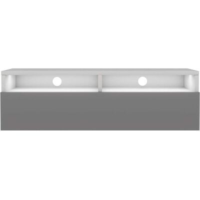 Selsey Rednaw - Mobile TV - 100cm - Bianco Opaco / Grigio Lucido - LED Selsey Rednaw - Mobile TV - 100cm - Bianco Opaco / Grigio Lucido - LED