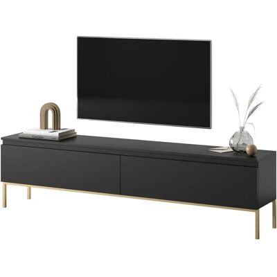 Selsey Bemmi TV-Möbel - 175cm - Schwarz & Goldene Beine - Heimkino Selsey Bemmi TV-Möbel - 175cm - Schwarz & Goldene Beine - Heimkino