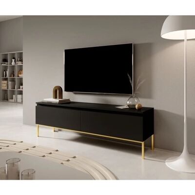 Selsey Bemmi TV-Möbel - 150cm - Schwarz mit Goldfüßen Selsey Bemmi TV-Möbel - 150cm - Schwarz mit Goldfüßen