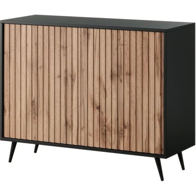 Selsey BELLO - Kommode - Schwarz/Wotan Eiche - 104cm - Moderner Stauraum Selsey BELLO - Kommode - Schwarz/Wotan Eiche - 104cm - Moderner Stauraum