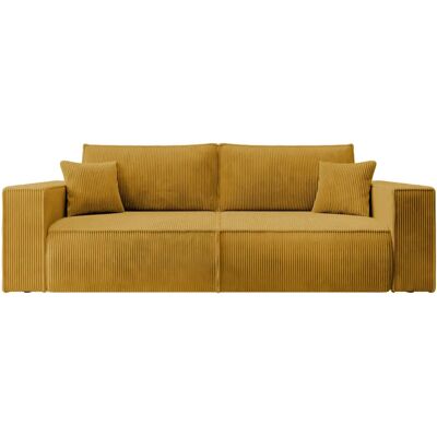 Rozkładana sofa FARESE - 257x102 cm - 3 os. - Musztardowy Rozkładana sofa FARESE - 257x102 cm - 3 os. - Musztardowy