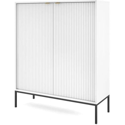 Vellore Biała 125cm Wysoka Komoda - Dwie Drzwi Vellore Biała 125cm Wysoka Komoda - Dwie Drzwi