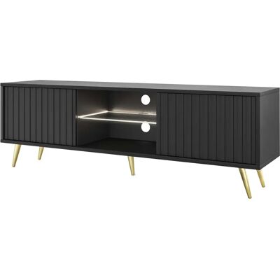 Selsey BELLO - Meuble TV - 135 cm - Design Moderne - Noir Selsey BELLO - Meuble TV - 135 cm - Design Moderne - Noir