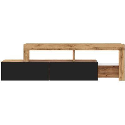 Selsey Asten - Asymmetrischer TV-Möbel - 172cm - Wotan Eiche / Schwarz Selsey Asten - Asymmetrischer TV-Möbel - 172cm - Wotan Eiche / Schwarz