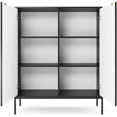 Selsey Hoher Kommode mit 2 Türen - 104 cm - Schwarz - Vellore Selsey Hoher Kommode mit 2 Türen - 104 cm - Schwarz - Vellore