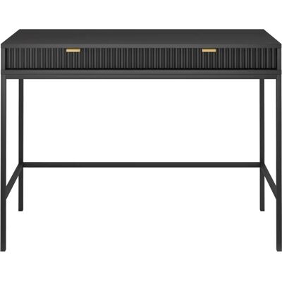 SELSEY Schminktisch - 104 cm - Schwarz mit schwarzen Beinen - Vellore SELSEY Schminktisch - 104 cm - Schwarz mit schwarzen Beinen - Vellore