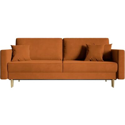 Selsey Koper Velours Inklapbank - 200cm - 3 Zitplaatsen - Waterafstotend Velours - VALICO Selsey Koper Velours Inklapbank - 200cm - 3 Zitplaatsen - Waterafstotend Velours - VALICO