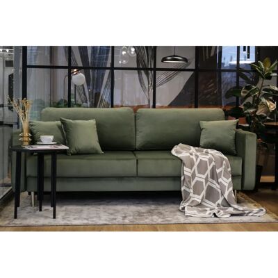 Selsey Fluwelen Bank Groen 97x90x200cm - Slaapbank Selsey Fluwelen Bank Groen 97x90x200cm - Slaapbank