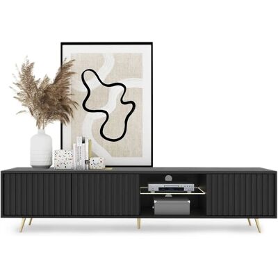 Selsey TV Möbel - 175cm - Schwarz - Modern mit LED Selsey TV Möbel - 175cm - Schwarz - Modern mit LED