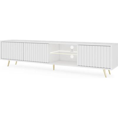 Selsey Bello - Nowoczesny biały stolik RTV - 175cm Selsey Bello - Nowoczesny biały stolik RTV - 175cm