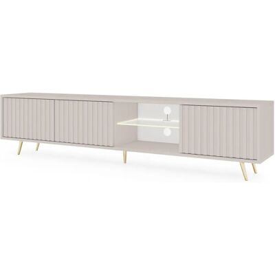 Selsey Bello - Meuble TV moderne avec LED - 175cm - Taupe - Design élégant - Publicité Selsey Bello - Meuble TV moderne avec LED - 175cm - Taupe - Design élégant - Publicité