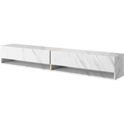 Selsey Mirrgo Mueble TV de Mármol - Armarios Cerrables, Estantes Abiertos - 200cm Selsey Mirrgo Mueble TV de Mármol - Armarios Cerrables, Estantes Abiertos - 200cm