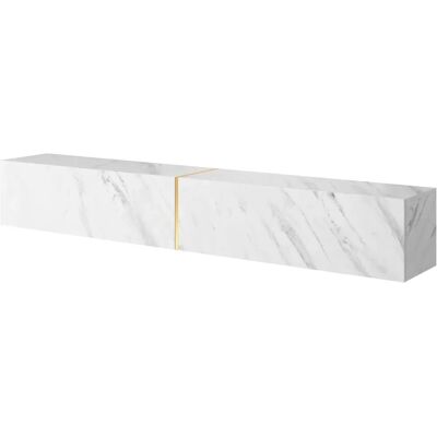 Selsey Bisira Wand-TV-Schrank - Marmoroptik mit Goldintarsien - 200 cm Selsey Bisira Wand-TV-Schrank - Marmoroptik mit Goldintarsien - 200 cm