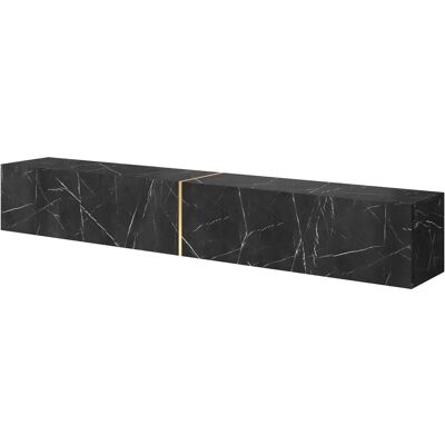 Selsey Bisira - Meuble TV Moderne - Effet Marbre Noir - 200cm Selsey Bisira - Meuble TV Moderne - Effet Marbre Noir - 200cm