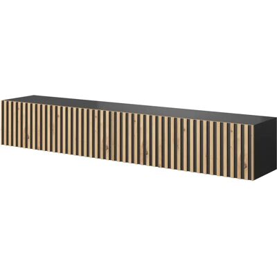 Selsey Telire - Wandmontierter TV-Schrank - 175 cm - Schwarz / Eiche Selsey Telire - Wandmontierter TV-Schrank - 175 cm - Schwarz / Eiche