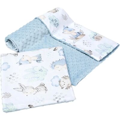 Medi Partners Couette et Oreiller Bébé 75x100 + Coton Minky Bleu Clair - Publicité Medi Partners Couette et Oreiller Bébé 75x100 + Coton Minky Bleu Clair - Publicité