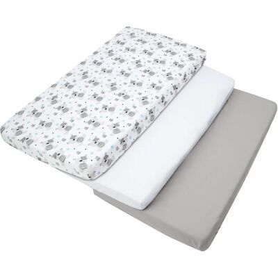 Medi Partners Set di 3 Lenzuola Cotone per Neonati - 120x60 Medi Partners Set di 3 Lenzuola Cotone per Neonati - 120x60