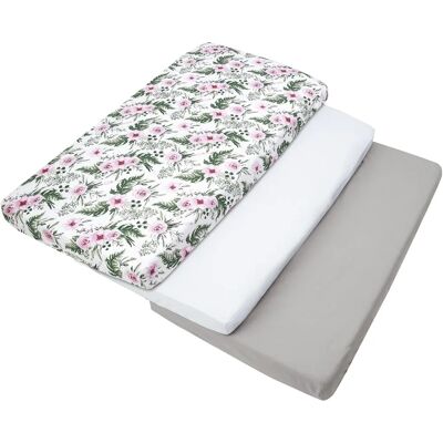 Ensemble de Linge de Lit Bébé en Coton Blanc - 60x120 cm Fitted Sheets Ensemble de Linge de Lit Bébé en Coton Blanc - 60x120 cm Fitted Sheets