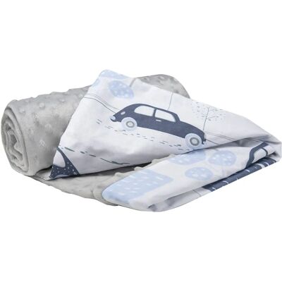 Medi Partners Plaid in Cotone e Minky Grigio - 75x100 cm - Plaid Medi Partners Plaid in Cotone e Minky Grigio - 75x100 cm - Plaid