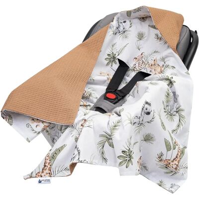 Medi Partners Baby Carrier Wrap - Waffeldecke mit Kapuze - 85x85 cm - Safari + braun - Baby Carrier Wrap Medi Partners Baby Carrier Wrap - Waffeldecke mit Kapuze - 85x85 cm - Safari + braun - Baby Carrier Wrap