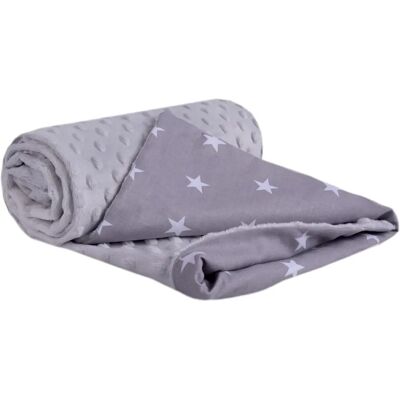 Medi Partners Trapunta 75x100 Cotone Minky - Stelle bianche su grigio Medi Partners Trapunta 75x100 Cotone Minky - Stelle bianche su grigio