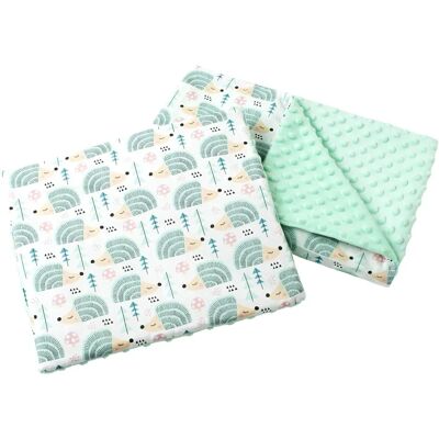 Medi Partners Quilt 55x75 + Pernă 35x30 Bumbac + Minky - Ihne de mentă - Set de pătură și pernă Medi Partners Quilt 55x75 + Pernă 35x30 Bumbac + Minky - Ihne de mentă - Set de pătură și pernă
