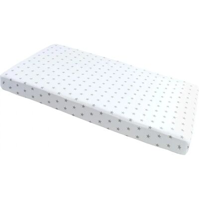 Housse de matelas à ajustement Medi Partners - Étoiles grises sur blanc - 120x60 - Publicité Housse de matelas à ajustement Medi Partners - Étoiles grises sur blanc - 120x60 - Publicité