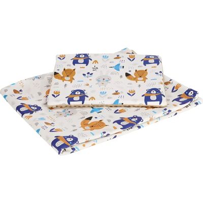 Medi Partners Piumone 75x100 - Animali nella foresta - Set di piumino e cuscino Medi Partners Piumone 75x100 - Animali nella foresta - Set di piumino e cuscino