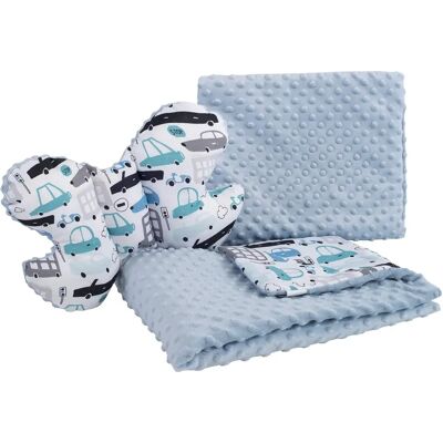 Ensemble Medi Partners : Couette avec oreiller pour poussette + papillon - Voitures + Minky bleu - Ensemble pour poussette - Publicité Ensemble Medi Partners : Couette avec oreiller pour poussette + papillon - Voitures + Minky bleu - Ensemble pour poussette - Publicité