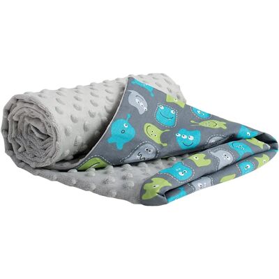 Medi Partners Couverture 75x100 coton + minky – Créatures – Minky gris Medi Partners Couverture 75x100 coton + minky – Créatures – Minky gris