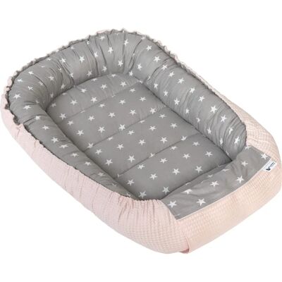 Medi Partners Baby cocon – Wafel – Sterren + Lichtroze - Baby cocon/nest Medi Partners Baby cocon – Wafel – Sterren + Lichtroze - Baby cocon/nest