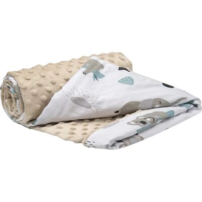 Medi Partners Couverture 75x100 coton minky - Zoo Beige Medi Partners Couverture 75x100 coton minky - Zoo Beige