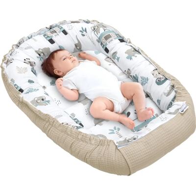 Nid d'ange bébé Medi Partners - Gaufre - Zoo Menthe + Gris Gaufre - Cocoon bébé Nid d'ange bébé Medi Partners - Gaufre - Zoo Menthe + Gris Gaufre - Cocoon bébé