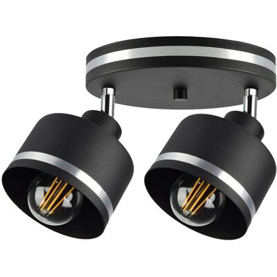 Candellux Lighting Czarny/Krom Lampa Sufitowa - E27 Nowoczesna Candellux Lighting Czarny/Krom Lampa Sufitowa - E27 Nowoczesna