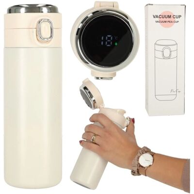 Pricenet Termokrus med Nozzle LED Thermos 420ml Beige Pricenet Termokrus med Nozzle LED Thermos 420ml Beige