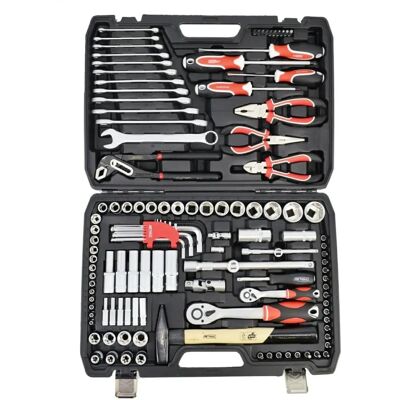 AWTOOLS Kompakt 122-teiliger Steckschlüssel- und Schraubenschlüssel-Set - Hochwertig, 10kg AWTOOLS Kompakt 122-teiliger Steckschlüssel- und Schraubenschlüssel-Set - Hochwertig, 10kg