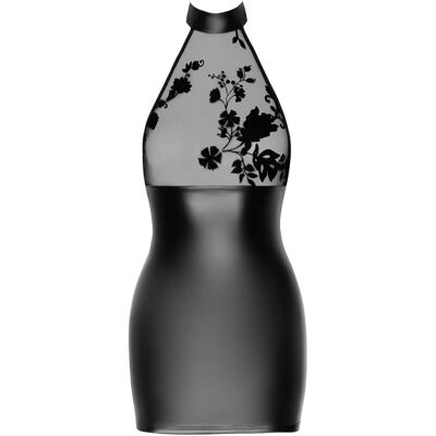 Noir Handmade Mini Robe - Wetlook & Tulle Fleuri Noir Handmade Mini Robe - Wetlook & Tulle Fleuri
