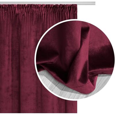 Kurtyna z Aksamitnego Ciemnoczerwonego - 140x270 - Unisex Kurtyna z Aksamitnego Ciemnoczerwonego - 140x270 - Unisex