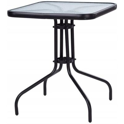 ModernHome Czarny 60cm Stół Ogrodowy z Hartowanego Szkła ModernHome Czarny 60cm Stół Ogrodowy z Hartowanego Szkła