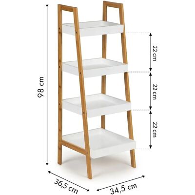 Regał ModernHome - 4 półki - MDF i bambus Regał ModernHome - 4 półki - MDF i bambus